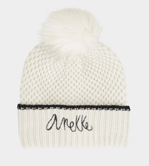 Anekke Beige Knitted Beanie With Pompom Cappelli | OB6418372