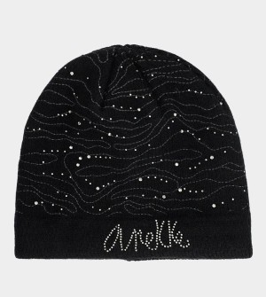 Anekke Black Knitted Beanie Cappelli | VB0174839
