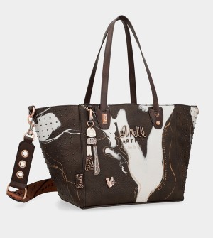Anekke Large Brown Shopper Nature Shodō Borse Tote | FS8534920