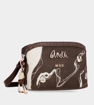 Anekke Nature Shodō Brown 3 Compartments Borse Crossbody | UZ2718469