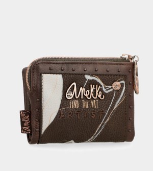 Anekke Nature Shodō Small Brown Rfid Portafogli | AC6259407