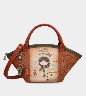 Anekke Peace & Love Camel Basket Borse Crossbody | UF9025468