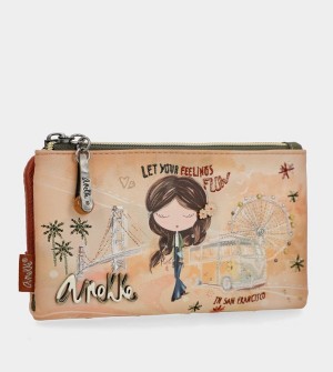 Anekke Peace & Love Camel Flexible Rfid Portafogli | PY1342506