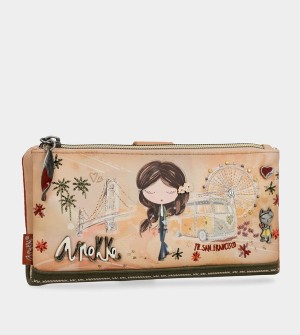 Anekke Peace & Love Camel Large Rfid Portafogli | CW7034985
