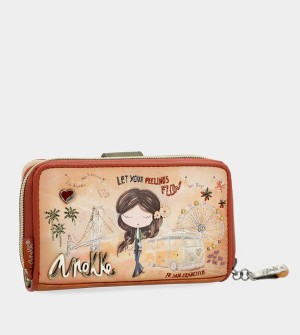Anekke Peace & Love Camel Medium Rfid Portafogli | XO3271068