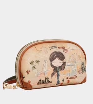 Anekke Peace & Love Camel Rfid Holdall Portafogli | AK6105387