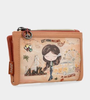 Anekke Peace & Love Camel Small Rfid Portafogli | SK8246075