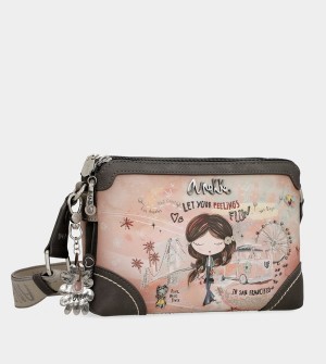 Anekke Peace & Love Pink 2-compartment Borse Crossbody | PB4720869
