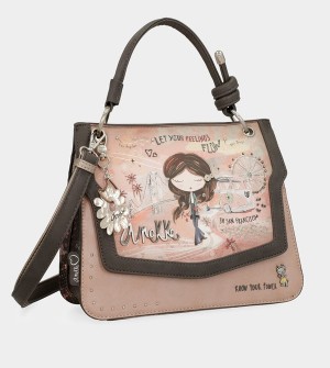 Anekke Peace & Love Pink Flap Borse Crossbody | GK8120457