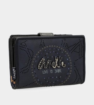 Anekke Studio Navy Blue Small Rfid Portafogli | QW9863541
