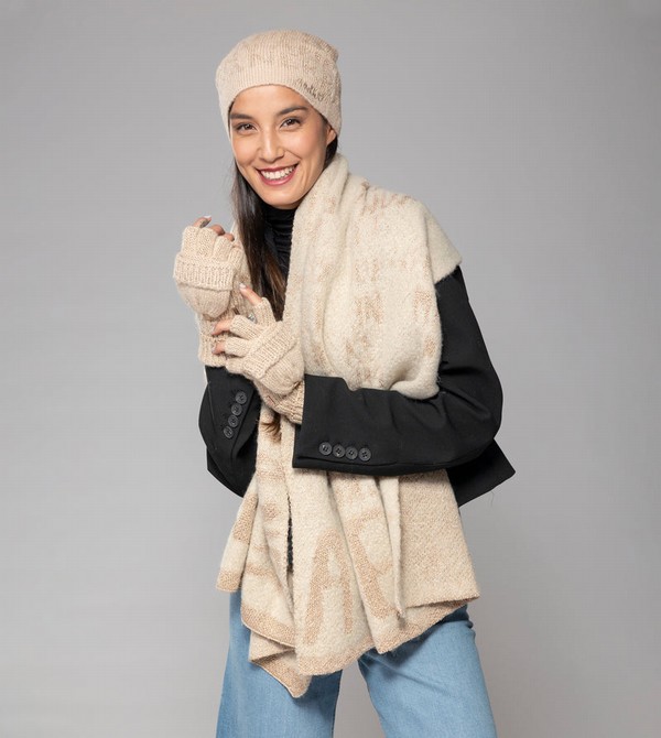 Anekke Beige Logo Mittens Guanti | HE8619723