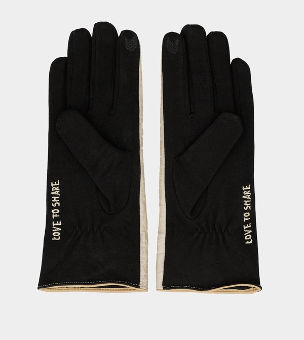 Anekke Black And Beige Contemporary Guanti | HD7398160