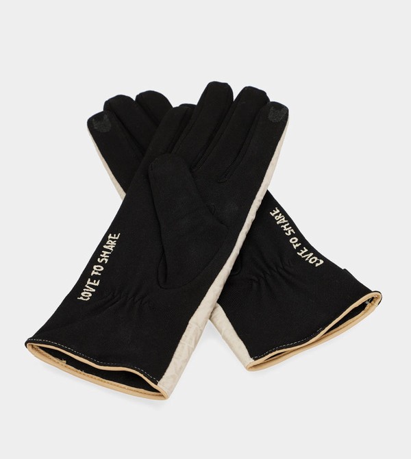 Anekke Black And Beige Contemporary Guanti | HD7398160