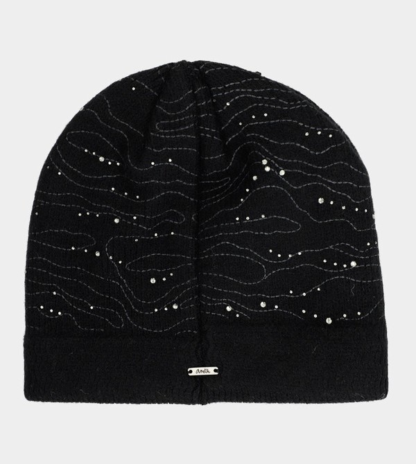 Anekke Black Knitted Beanie Cappelli | VB0174839