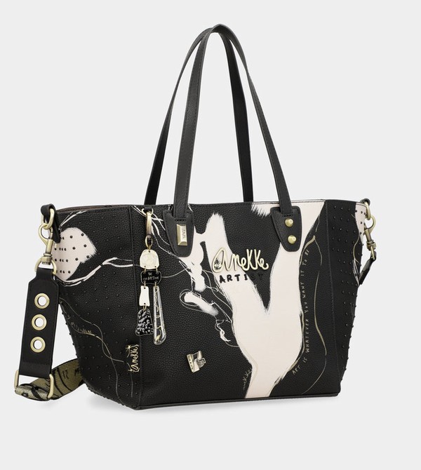 Anekke Large Black Shopper Nature Shodō Borse Crossbody | SE8017653