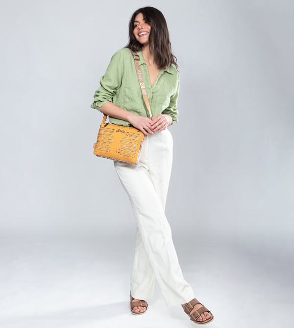 Anekke Nature Pachamama Ochre With Two Compartments Borse Crossbody | QU8476092