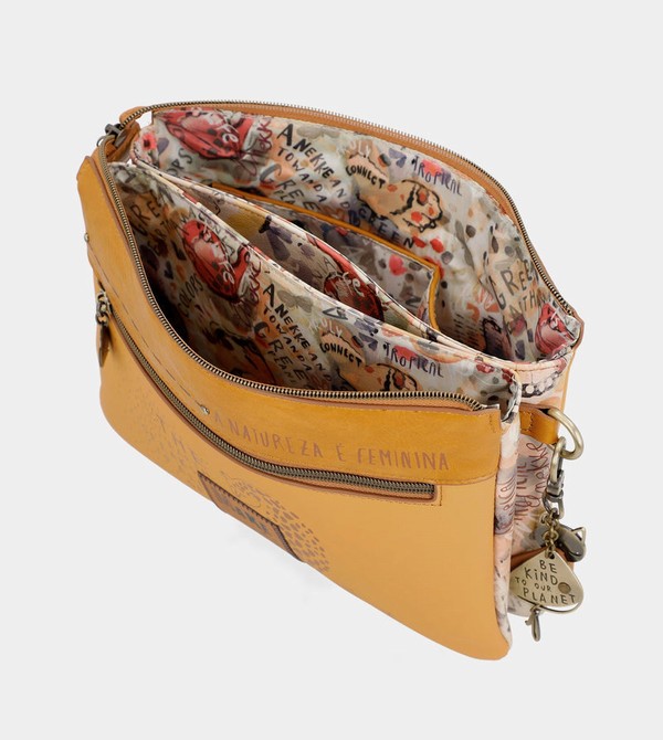 Anekke Nature Pachamama Ochre With Two Compartments Borse Crossbody | QU8476092