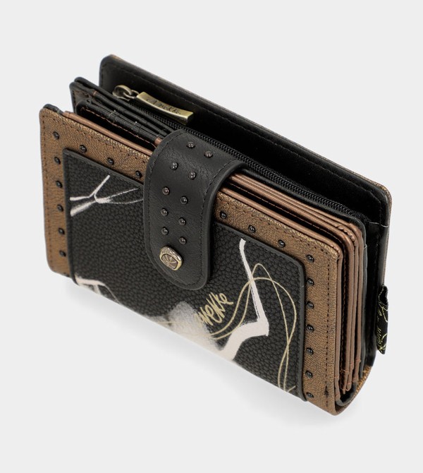Anekke Nature Shodō Black Flexible Rfid Portafogli | UX7853162