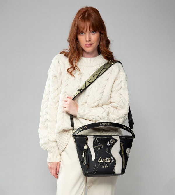 Anekke Nature Shodō Medium Black Borse Crossbody | WI1628759