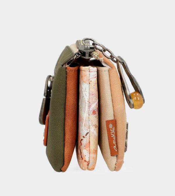 Anekke Peace & Love Camel 3-compartment Coin Portafogli | YF1486953