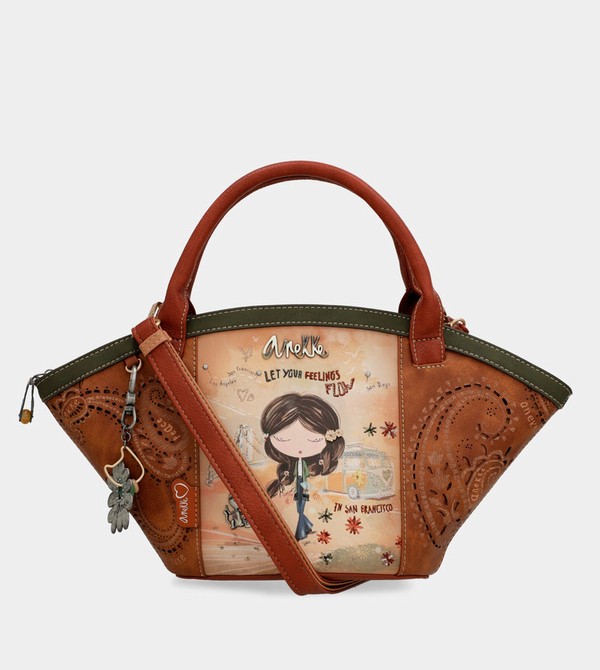 Anekke Peace & Love Camel Basket Borse Crossbody | UF9025468