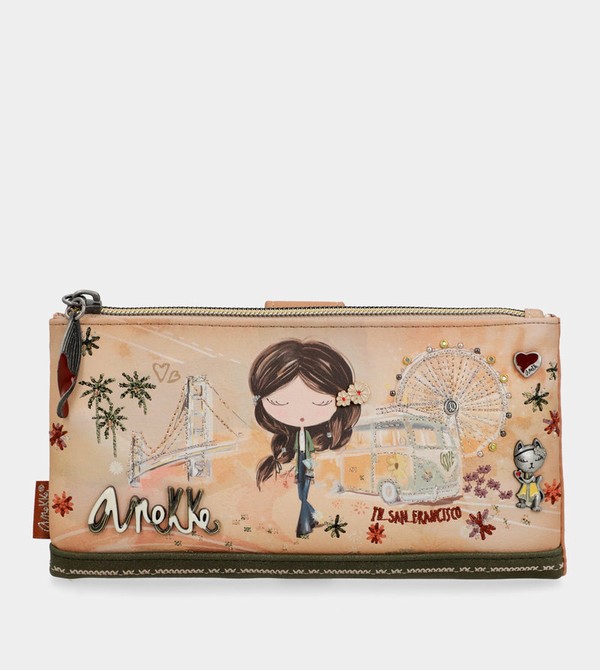 Anekke Peace & Love Camel Large Rfid Portafogli | CW7034985