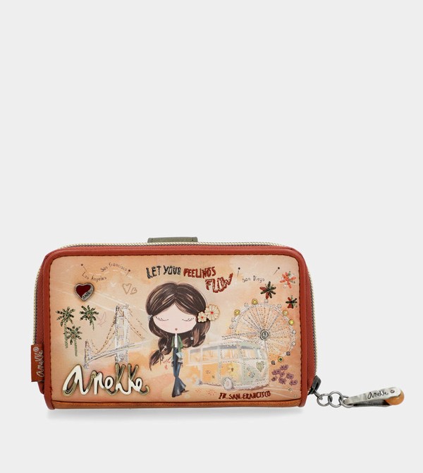 Anekke Peace & Love Camel Medium Rfid Portafogli | XO3271068