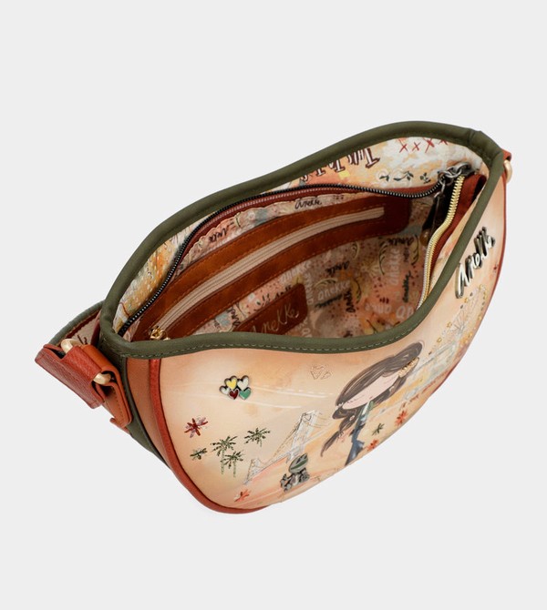 Anekke Peace & Love Camel Oval Borse Crossbody | BN3152670