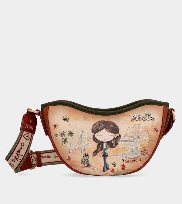 Anekke Peace & Love Camel Oval Borse Crossbody | BN3152670