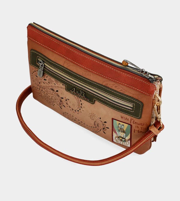 Anekke Peace & Love Camel Print Borse Crossbody | QX7421960