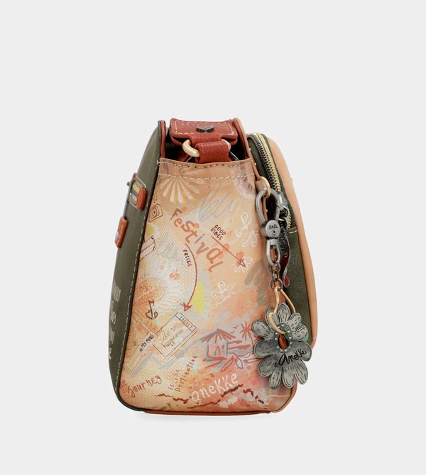 Anekke Peace & Love Camel Rectangular Borse Crossbody | HR5780431