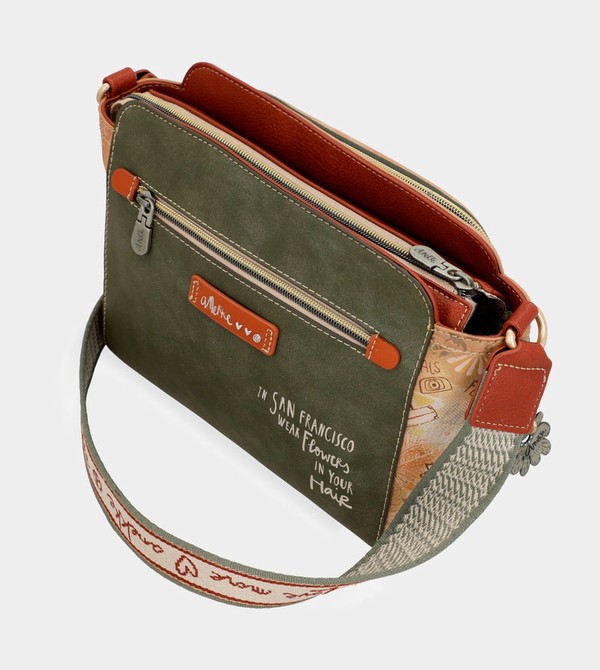 Anekke Peace & Love Camel Rectangular Borse Crossbody | HR5780431