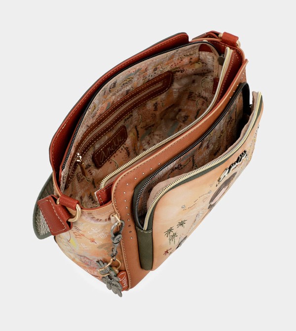 Anekke Peace & Love Camel Rectangular Borse Crossbody | HR5780431