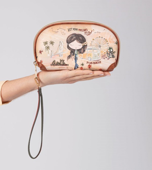 Anekke Peace & Love Camel Rfid Holdall Portafogli | AK6105387