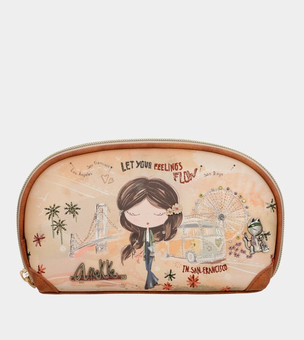 Anekke Peace & Love Camel Rfid Holdall Portafogli | AK6105387