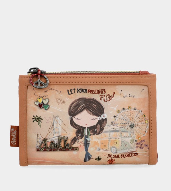 Anekke Peace & Love Camel Small Rfid Portafogli | SK8246075