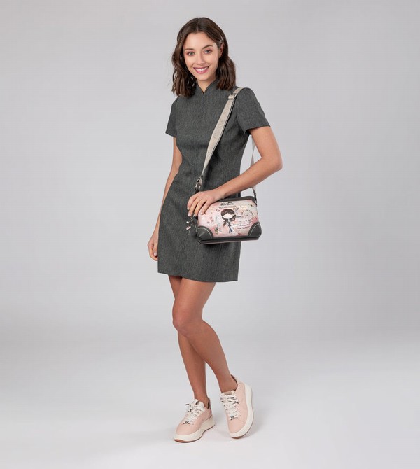 Anekke Peace & Love Pink 2-compartment Borse Crossbody | PB4720869