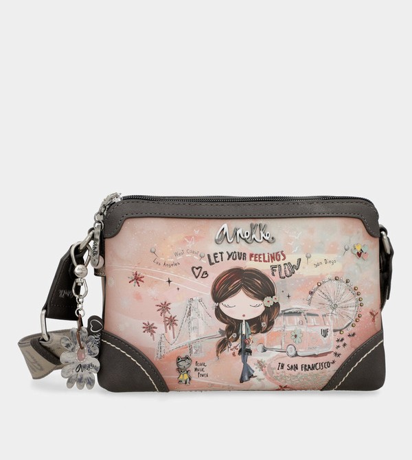 Anekke Peace & Love Pink 2-compartment Borse Crossbody | PB4720869
