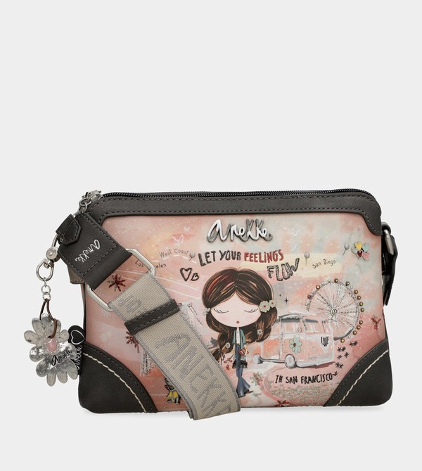 Anekke Peace & Love Pink 2-compartment Borse Crossbody | PB4720869