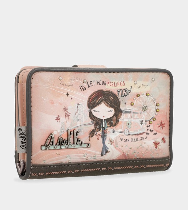 Anekke Peace & Love Pink Medium Rfid Portafogli | QA1348267