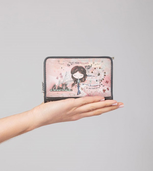 Anekke Peace & Love Pink Medium Rfid Portafogli | QA1348267