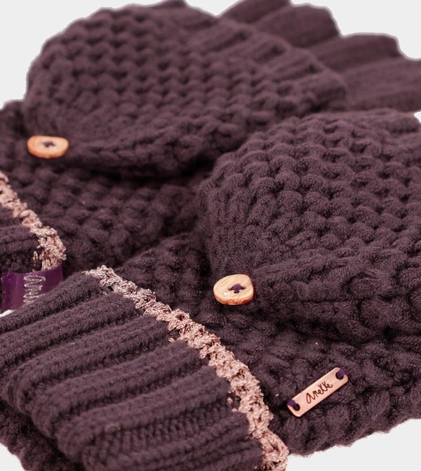 Anekke Purple Knitted Mittens Guanti | HM6349810