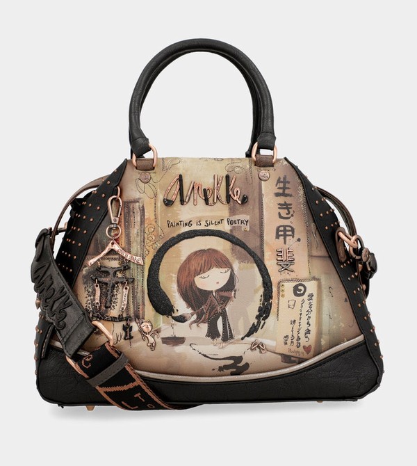 Anekke Shōen Large Black Borse Crossbody | YT9830267