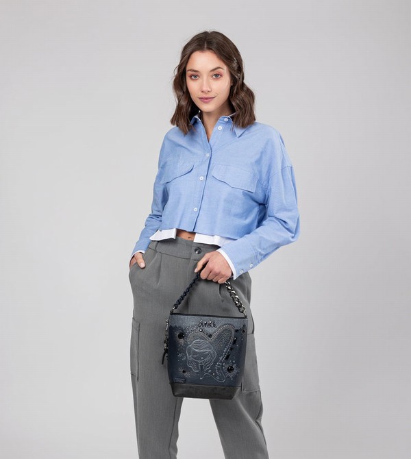 Anekke Studio Navy Blue Medium Borse Crossbody | AV9764152