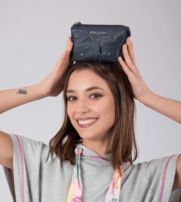 Anekke Studio Navy Blue Triple Coin Portafogli | YI7019235