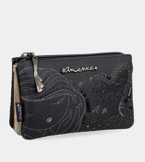 Anekke Studio Navy Blue Triple Coin Portafogli | YI7019235